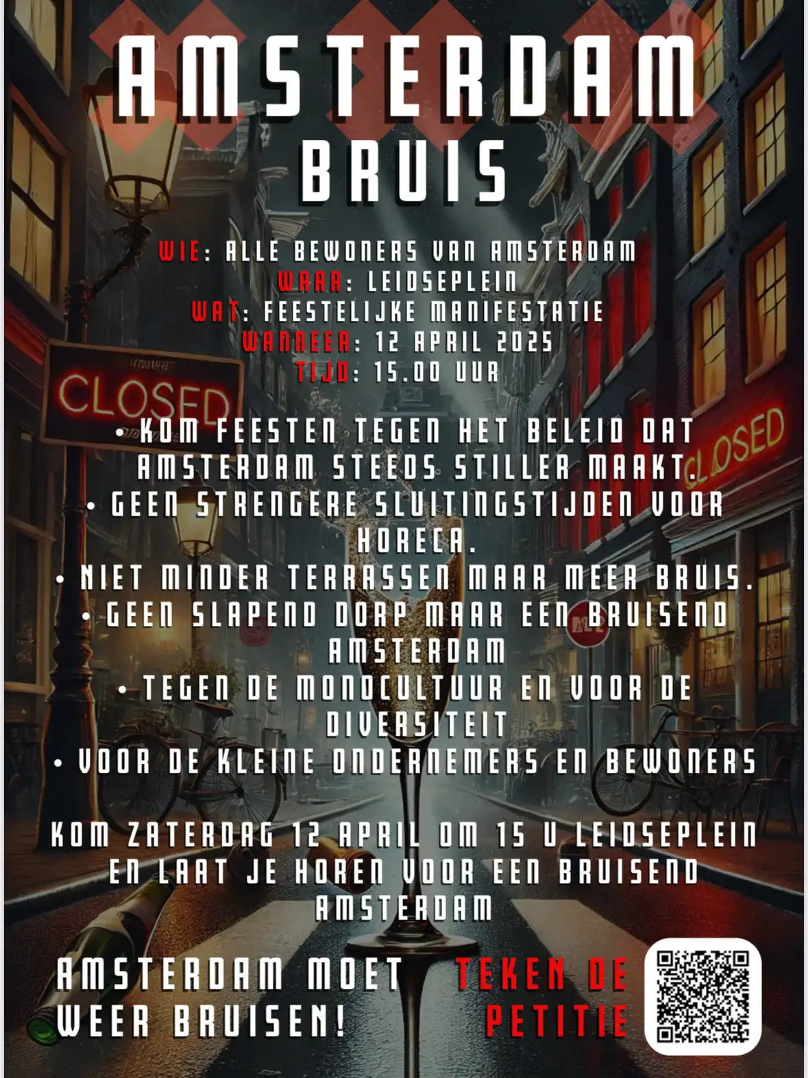 Uitnodiging manifestatie op 12 april 2025.